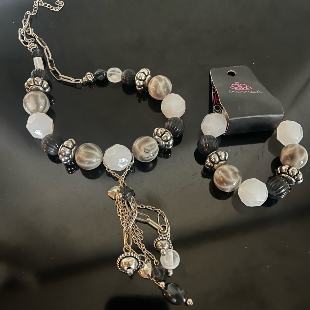 Paparazzi Stone Gem Dangling Necklace & Bracelet